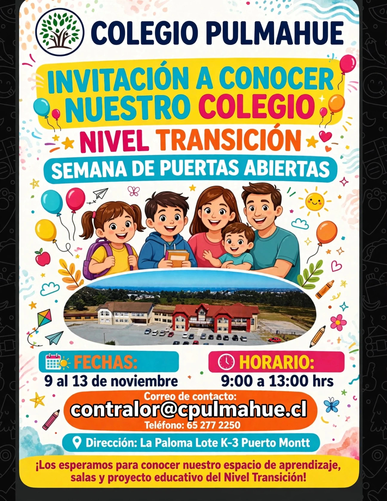 Imagen de la noticia: Colegio Pulmahue abre sus puertas a la comunidad en la "Semana de Puertas Abiertas" para el Nivel Transición