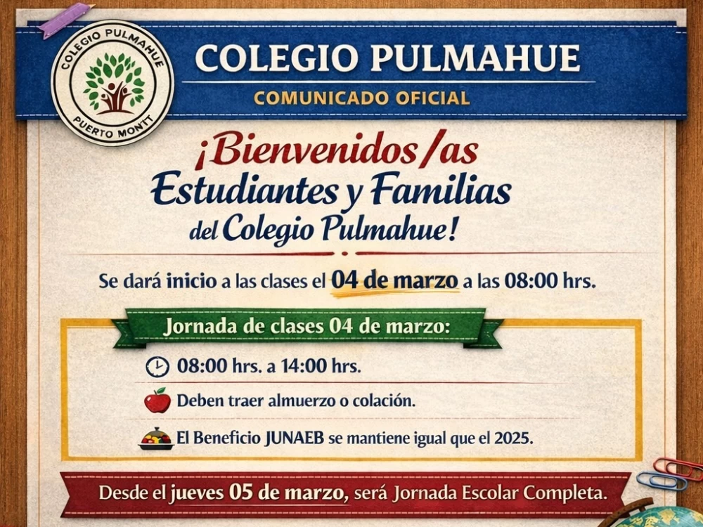Inicio clases Colegio Pulmahue 2026