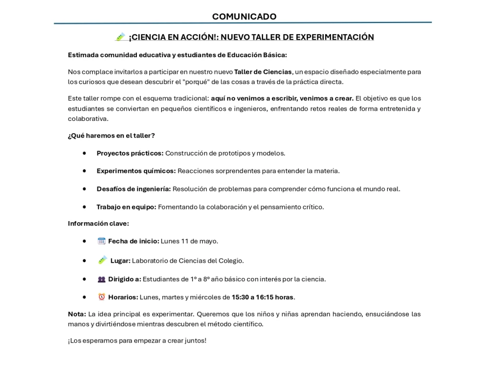 Comunicado Oficial  08-05-2026