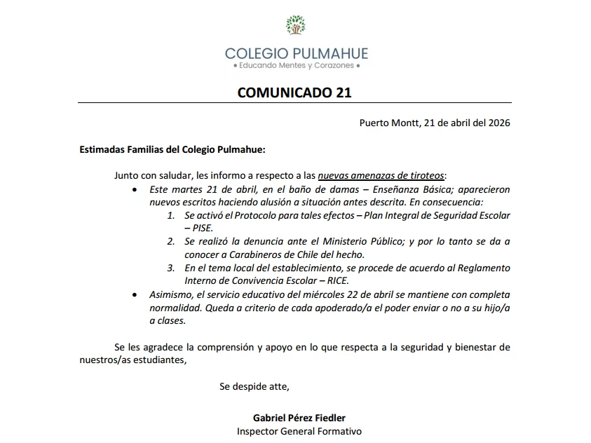 Comunicado Oficial 21, 21-04-2026