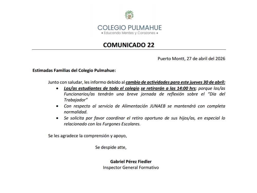 Comunicado Oficial 22 Oficial