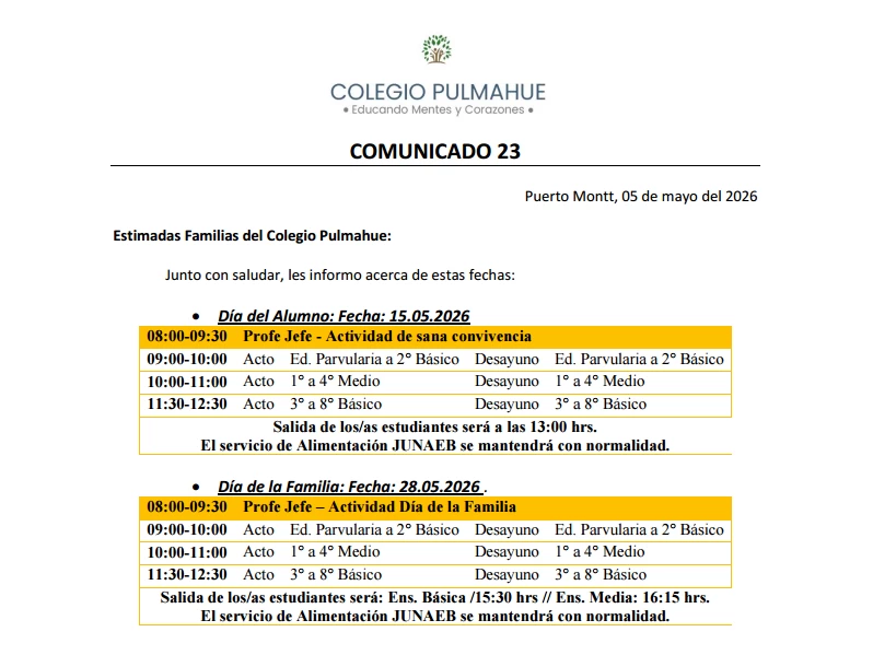 Comunicado Oficial 23, 05-05-2026