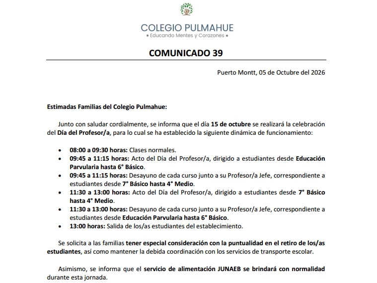 Comunicado Oficial 39 05-10-2026