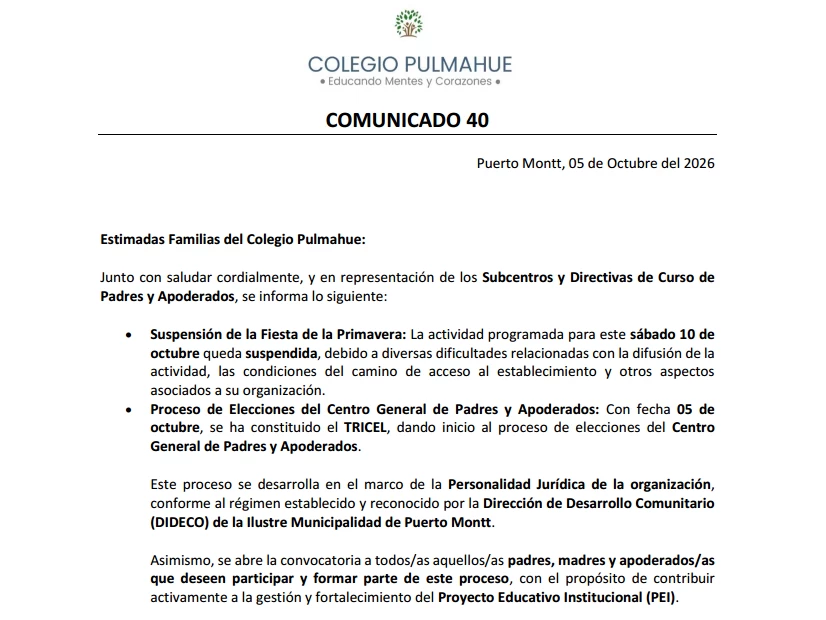 Comunicado Oficial 40 05-10-2026
