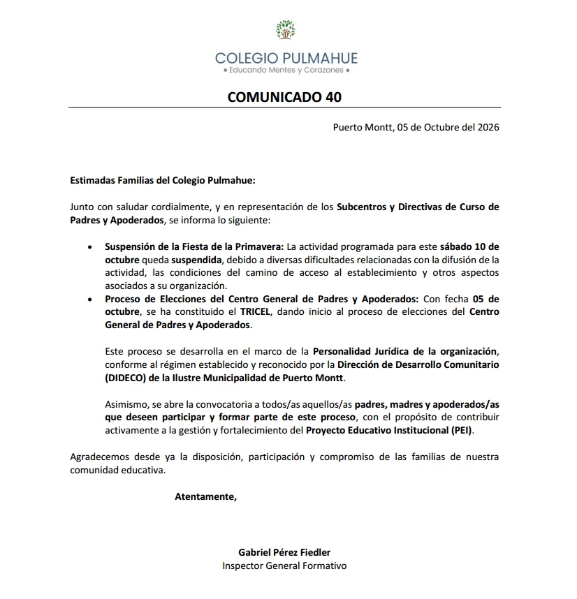 Imagen de la noticia: Comunicado Oficial 40 05-10-2026