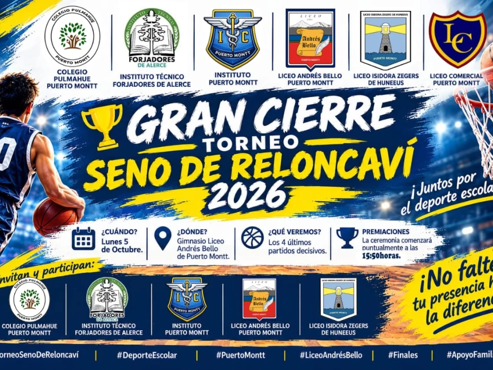 Se acerca la gran jornada final del Torneo Seno de Reloncaví 2026: ¡Unidos por el deporte escolar!