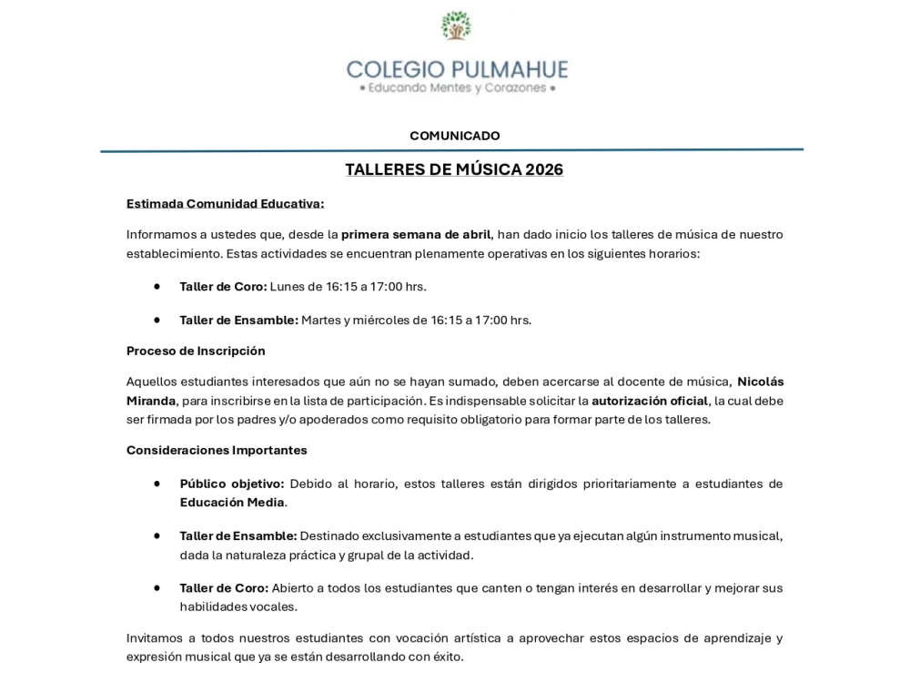 Taller de Música 2026